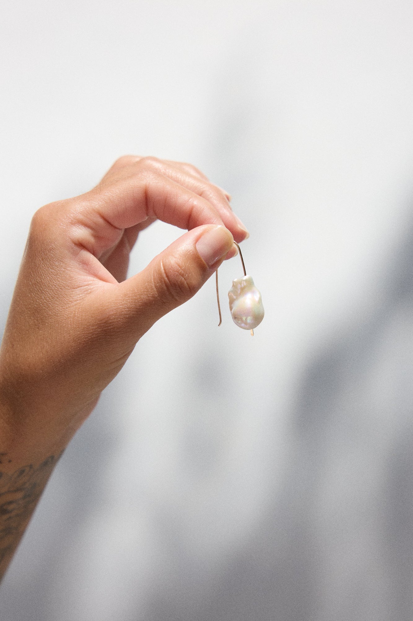 Baroque Pearl Drop Earrings - Image 4