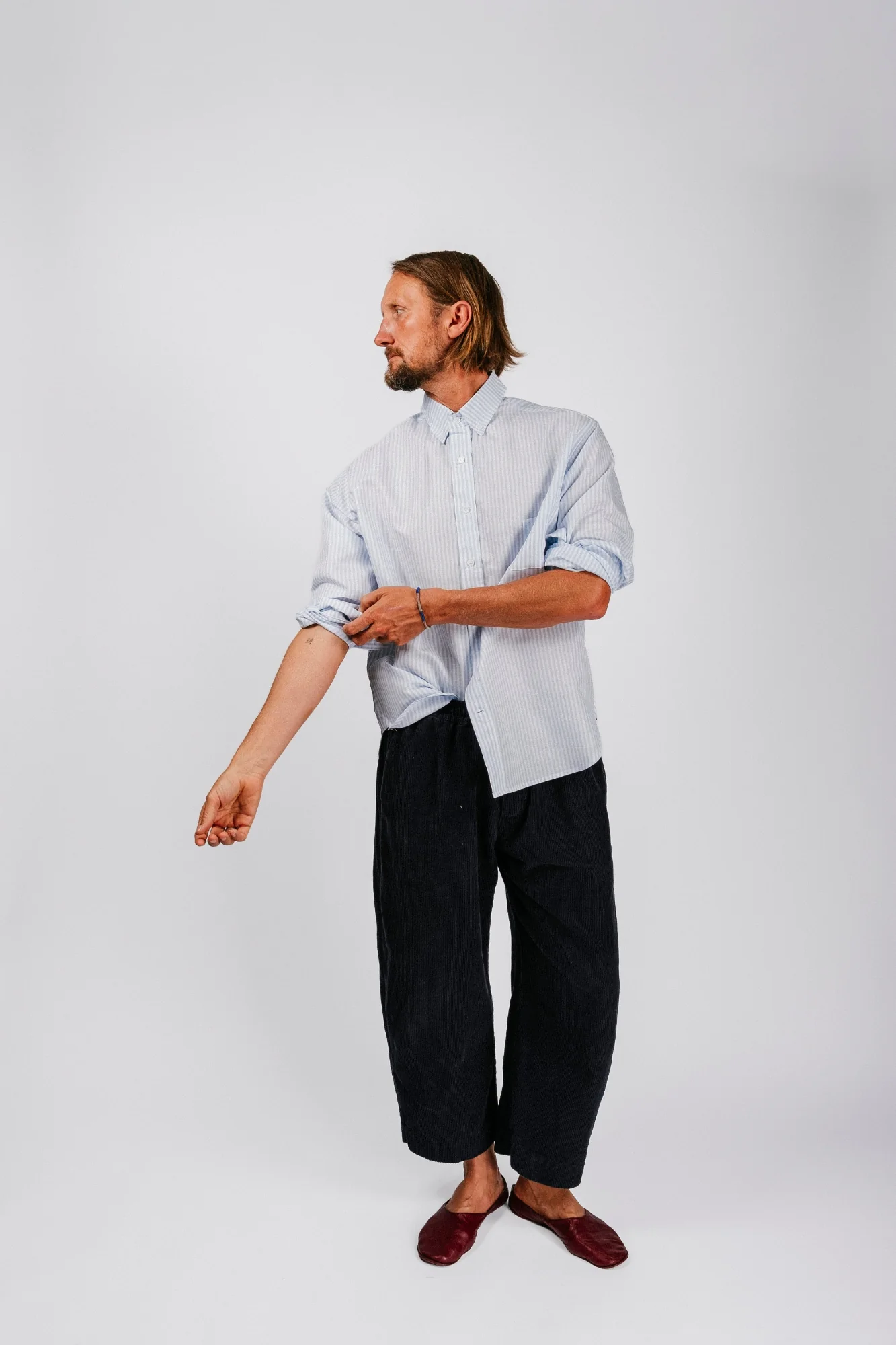 Catalina Button Down Shirt | Powder Blue Stripe - Image 10