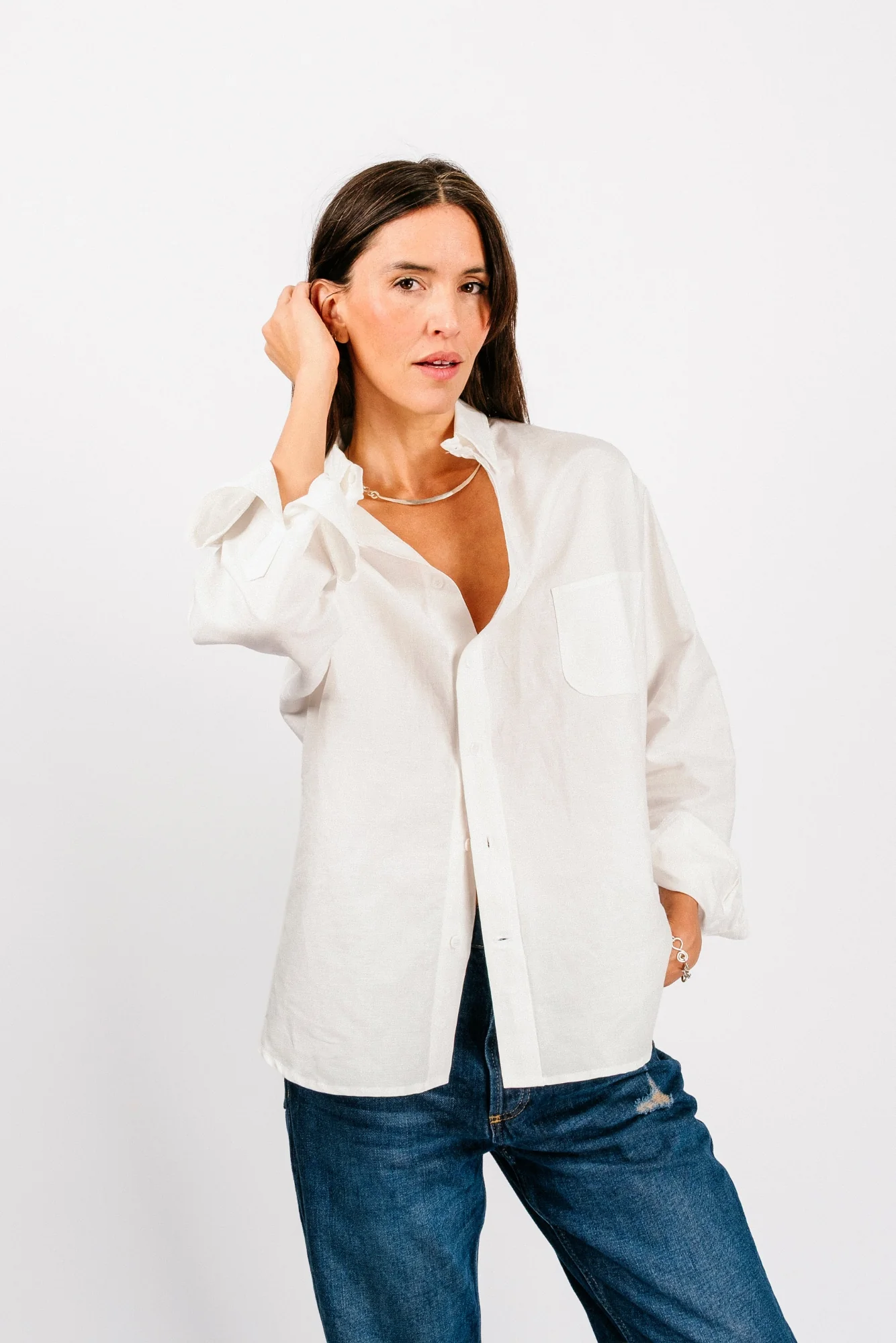 Catalina Button Down Shirt | Washed White - Image 9