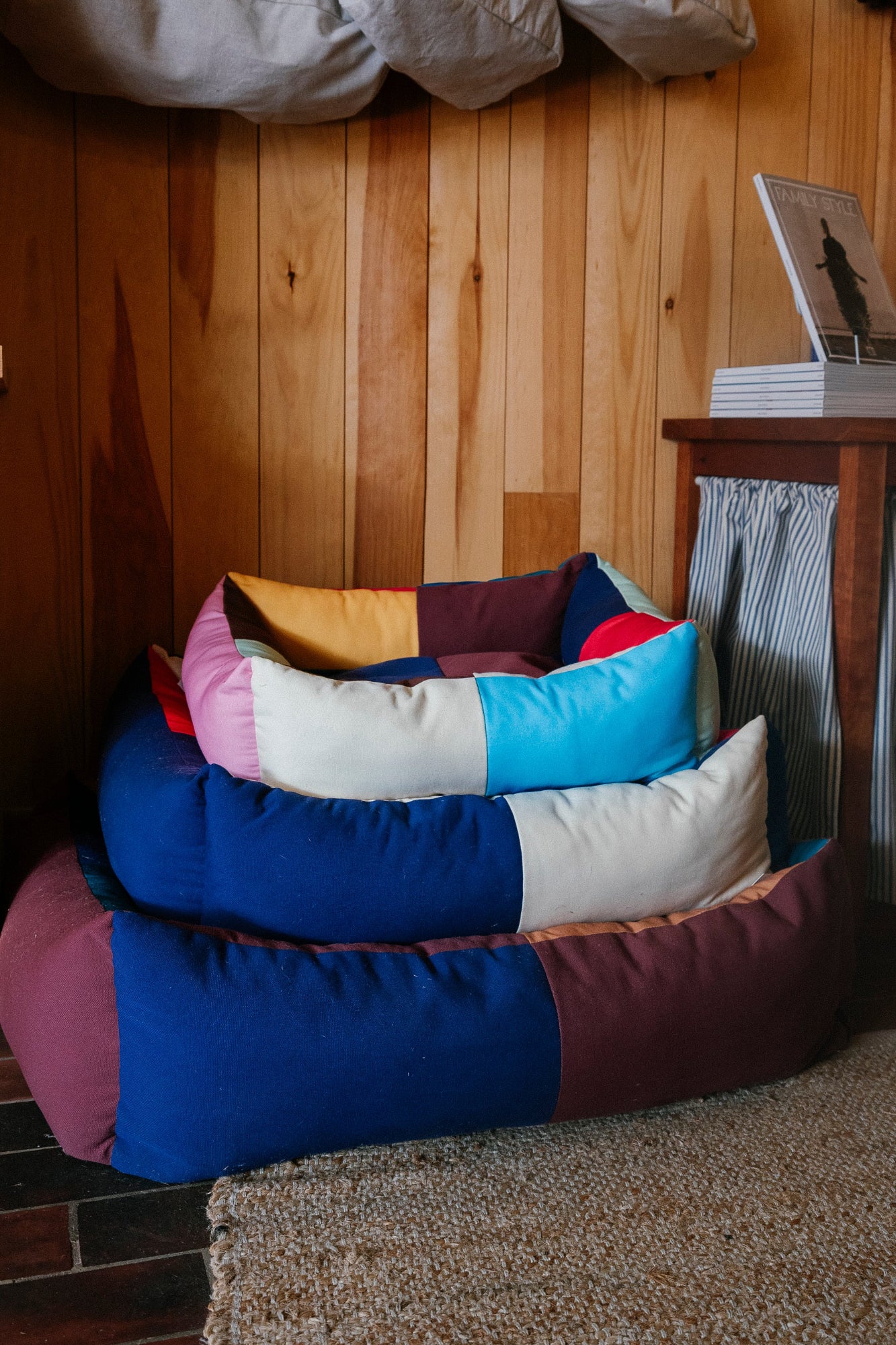 Dog Bed | Medium | Red & Blue - Image 2