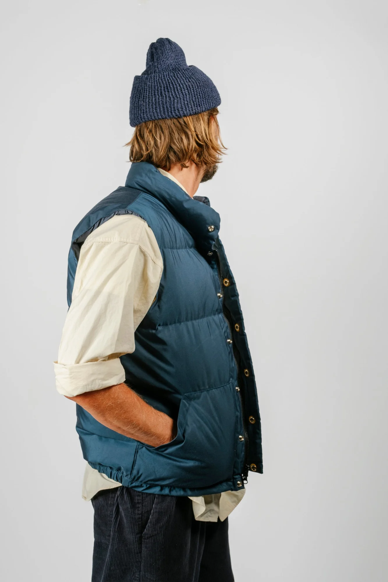 Down Italian Vest | Navy - Image 4