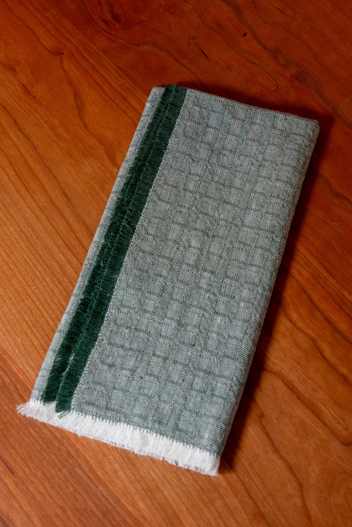 Galia Fringed Napkin - Racing Green - Image 3