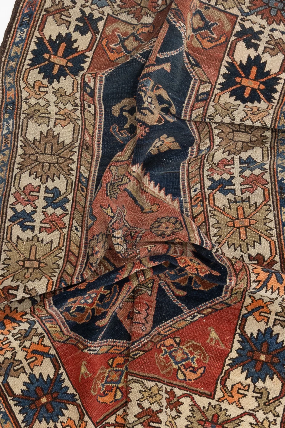 Antique Kurdish Low Pile Rug - Image 4