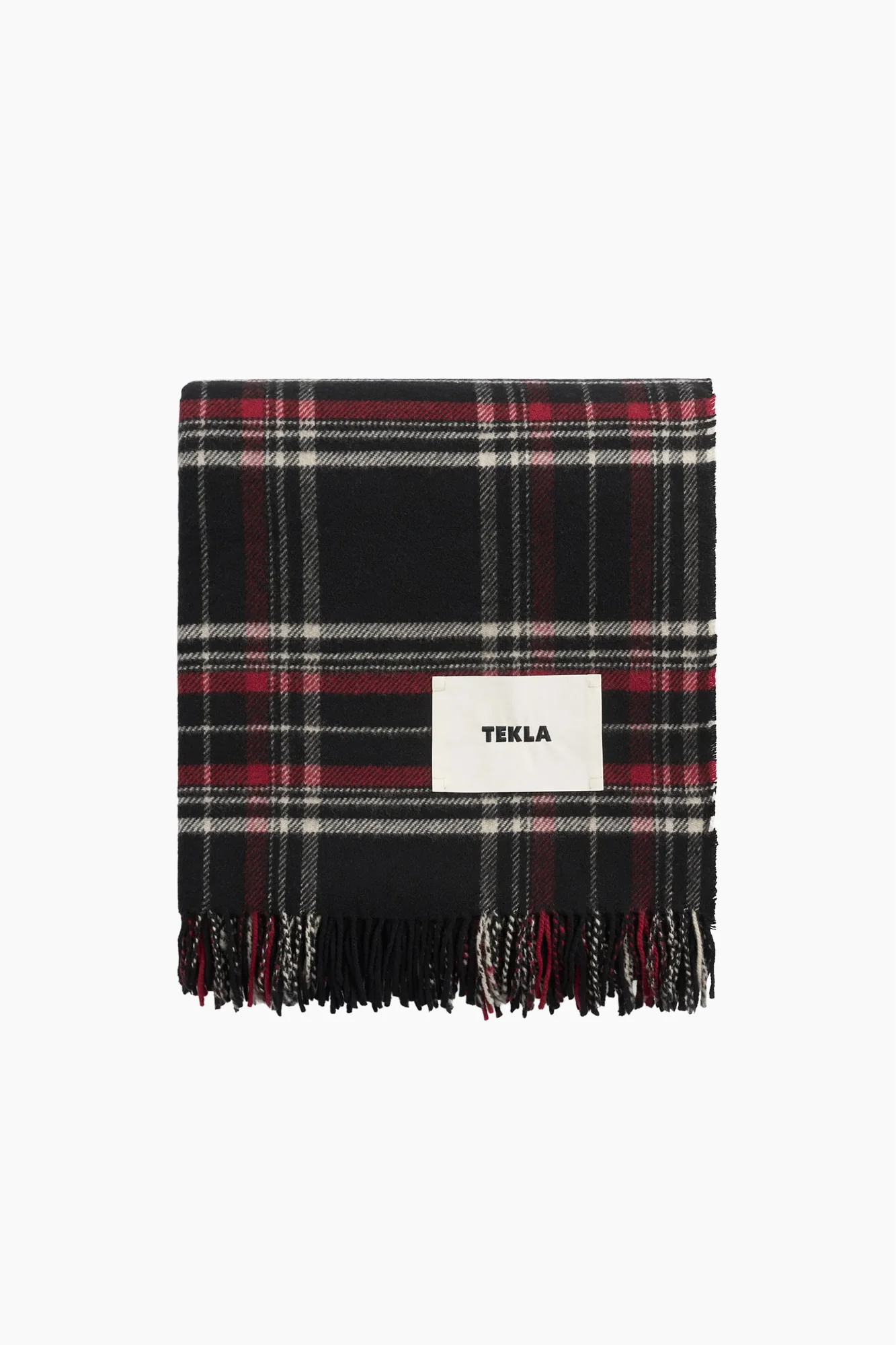 Fringed Lambswool Blankets | Plaid - Image 2