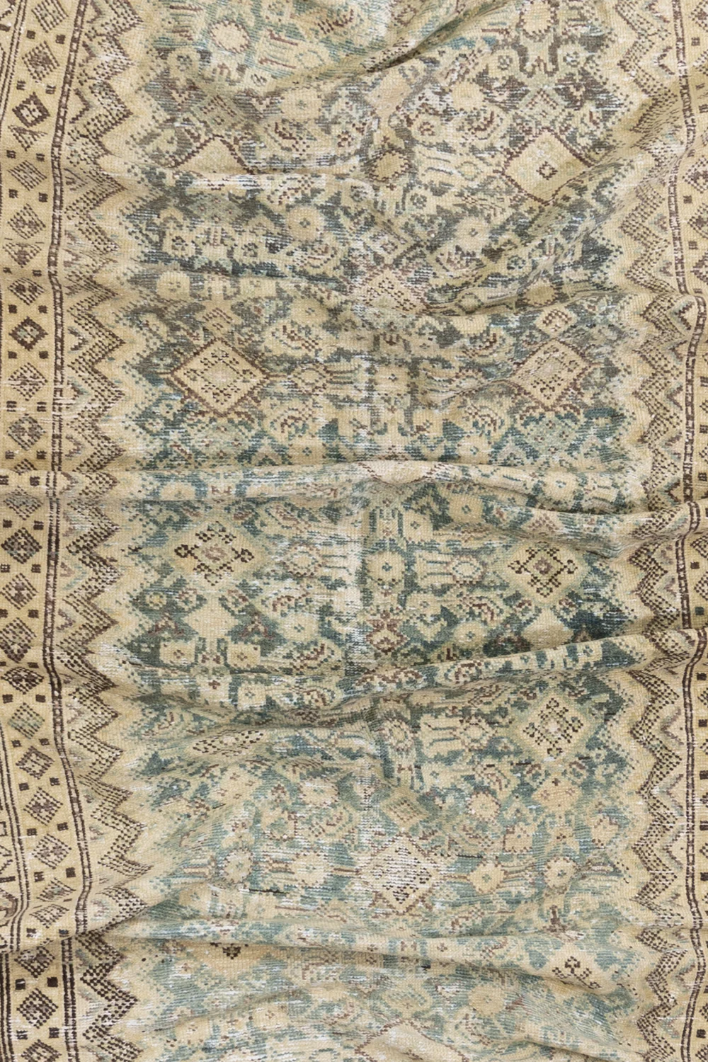 Antique Malayar Low Pile Persian Rug - Image 2