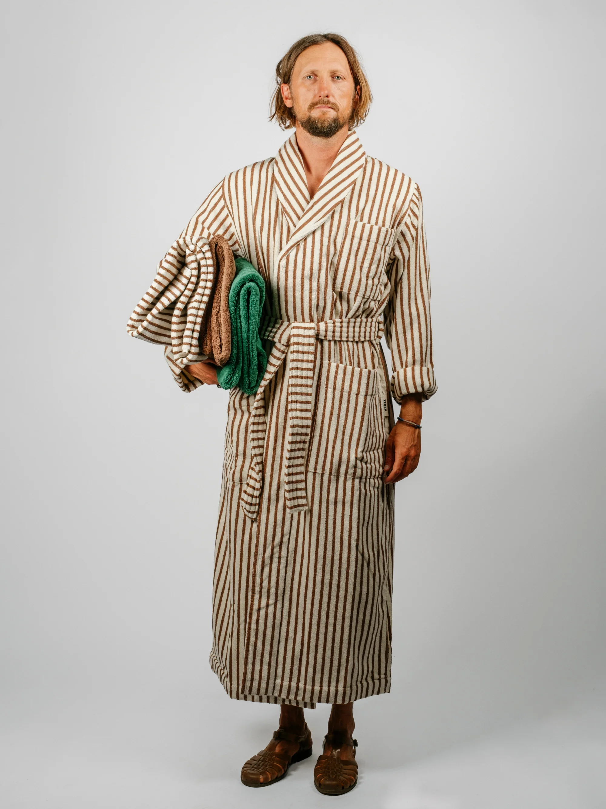 Organic Cotton Striped Bathrobe | Kodiak - Image 7