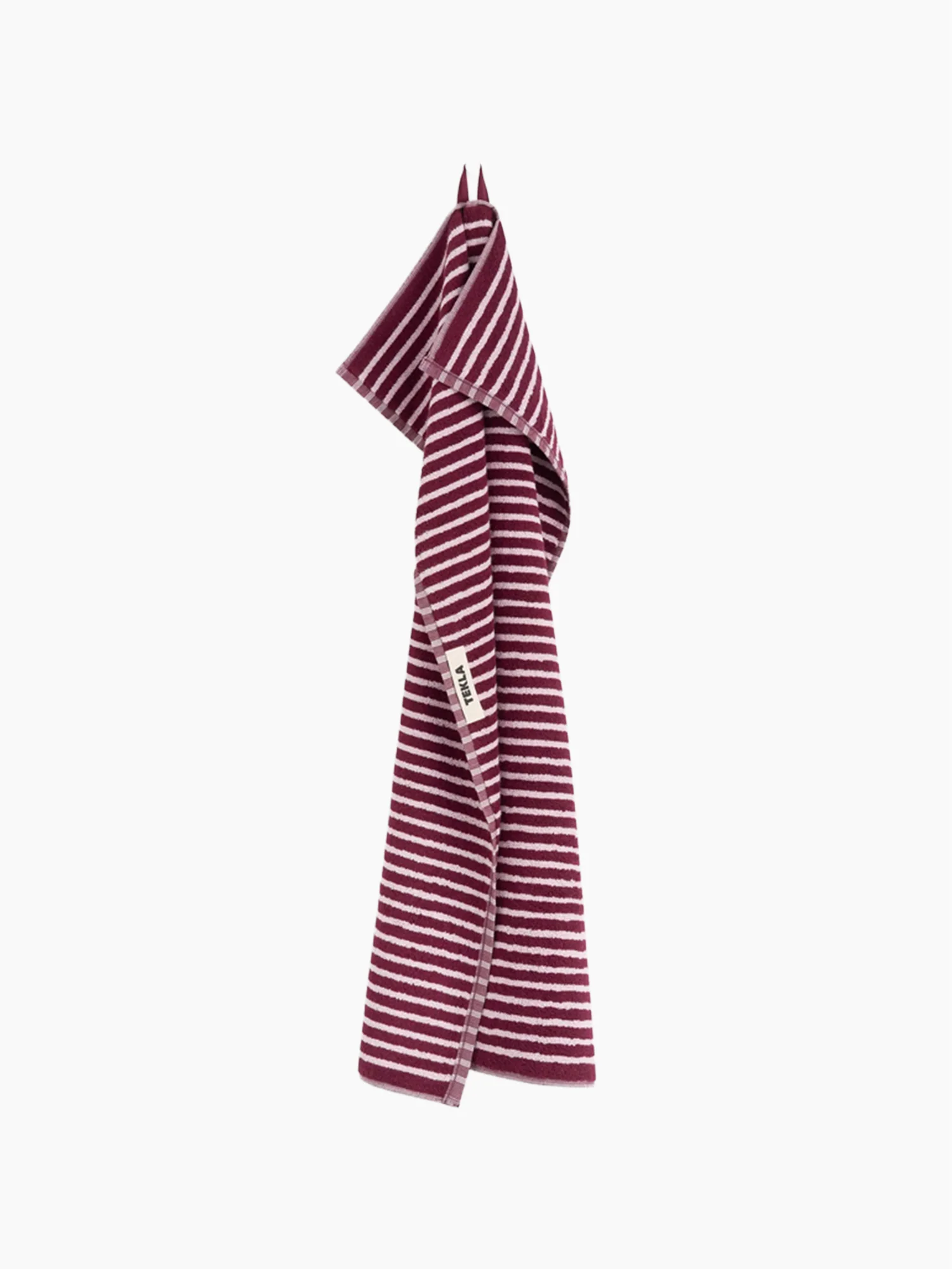 Organic Cotton Striped Towels & Bath Mat | Red & Rose - Image 3