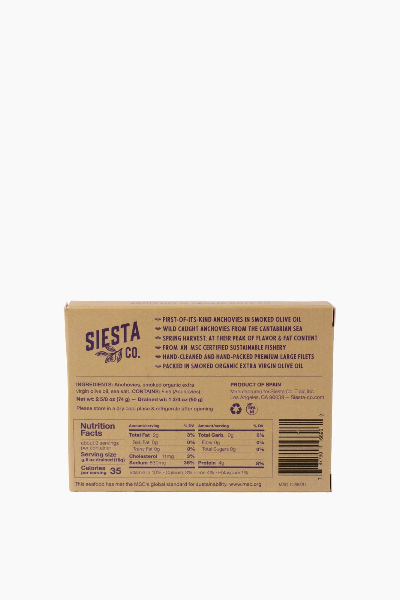 Cantabrian Anchovies in Smoked Organic Extra Virgin Olive Oil - Image 2