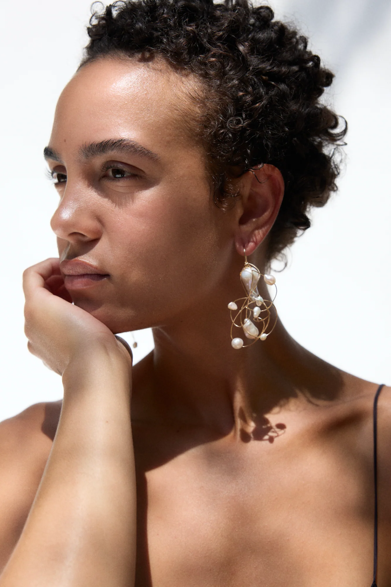 Woven Baroque Pearl Earrings - Image 3